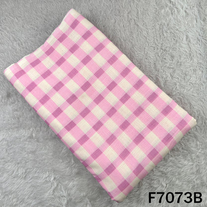 Printed Check Linen Fabric - F7073