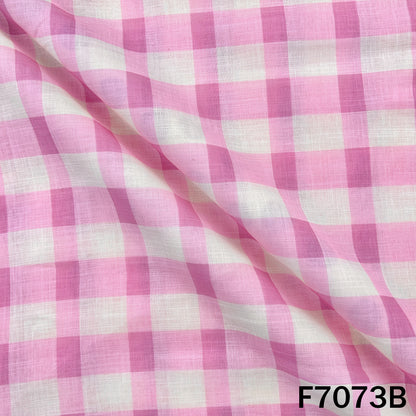 Printed Check Linen Fabric - F7073