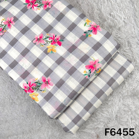 Printed Linen Cotton Fabric - F6455