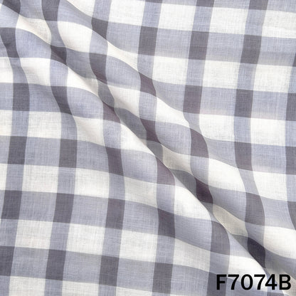 Printed Check Linen Fabric - F7074