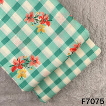 Printed Check Linen Fabric - F7075
