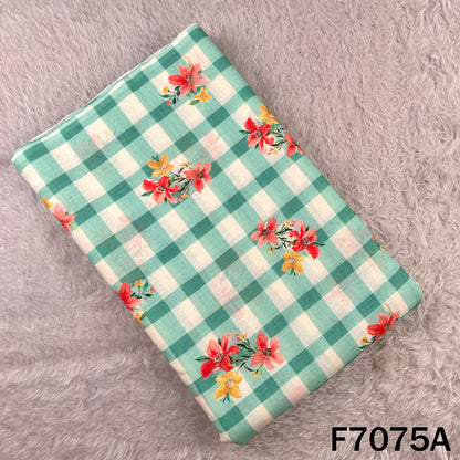 Printed Check Linen Fabric - F7075