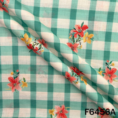 Printed Linen Cotton Fabric - F6456