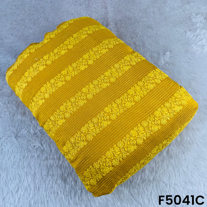 Thread Embroidered Sequins Work Monga Silk Fabric-F5041