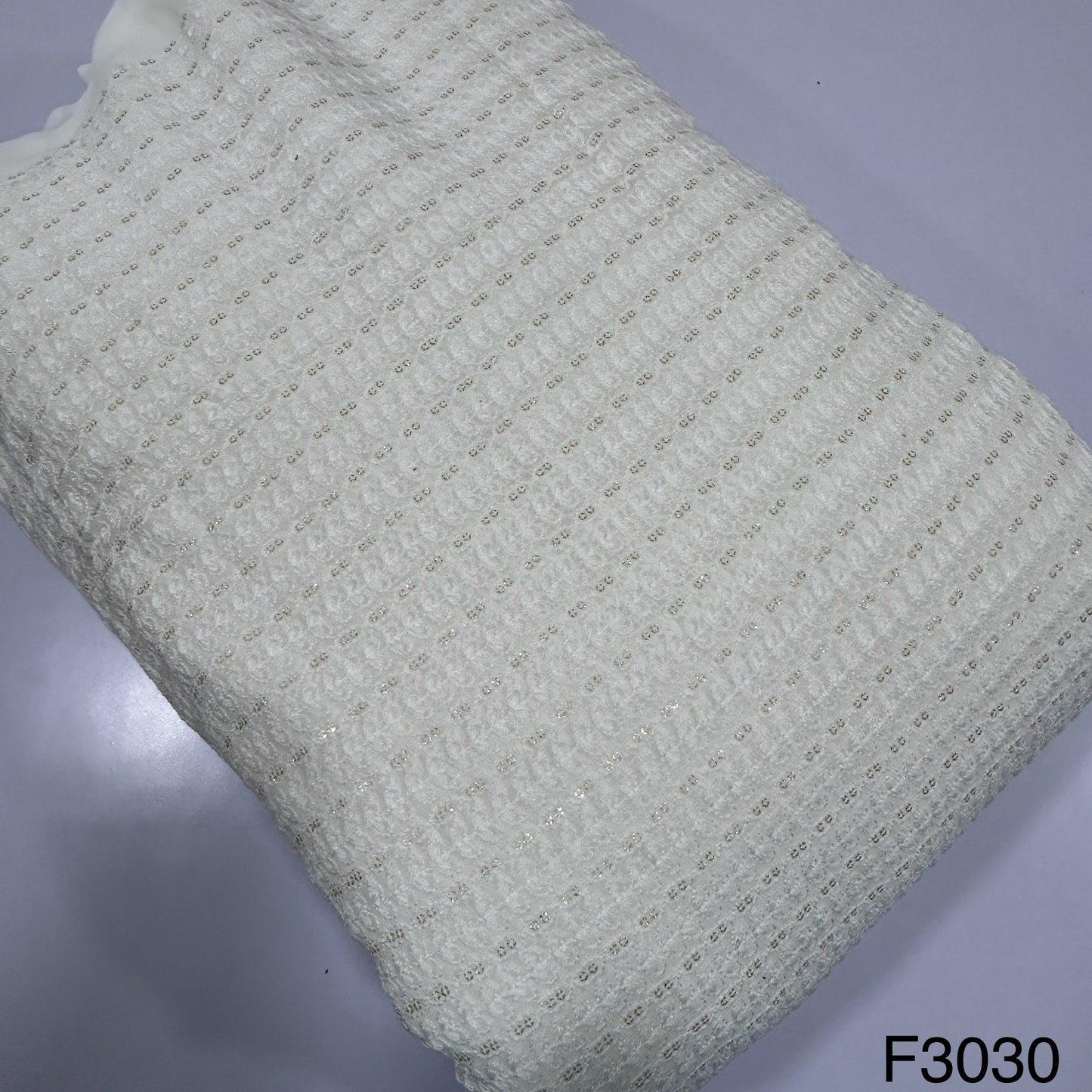 Dyeable Thread Sequins Embroidered Georgette Fabric - F3030