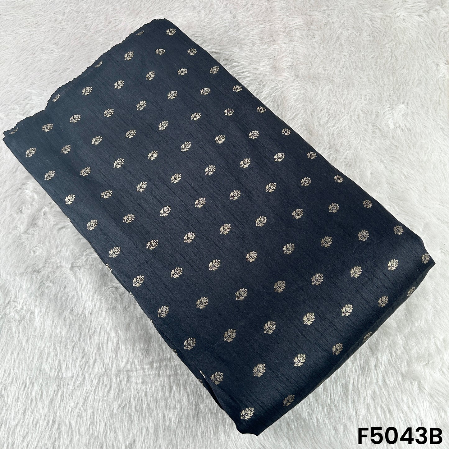 Zari Buti Work Raw Silk Fabric-F5043