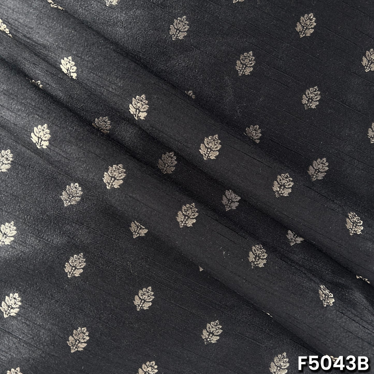 Zari Buti Work Raw Silk Fabric-F5043