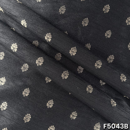 Zari Buti Work Raw Silk Fabric-F5043