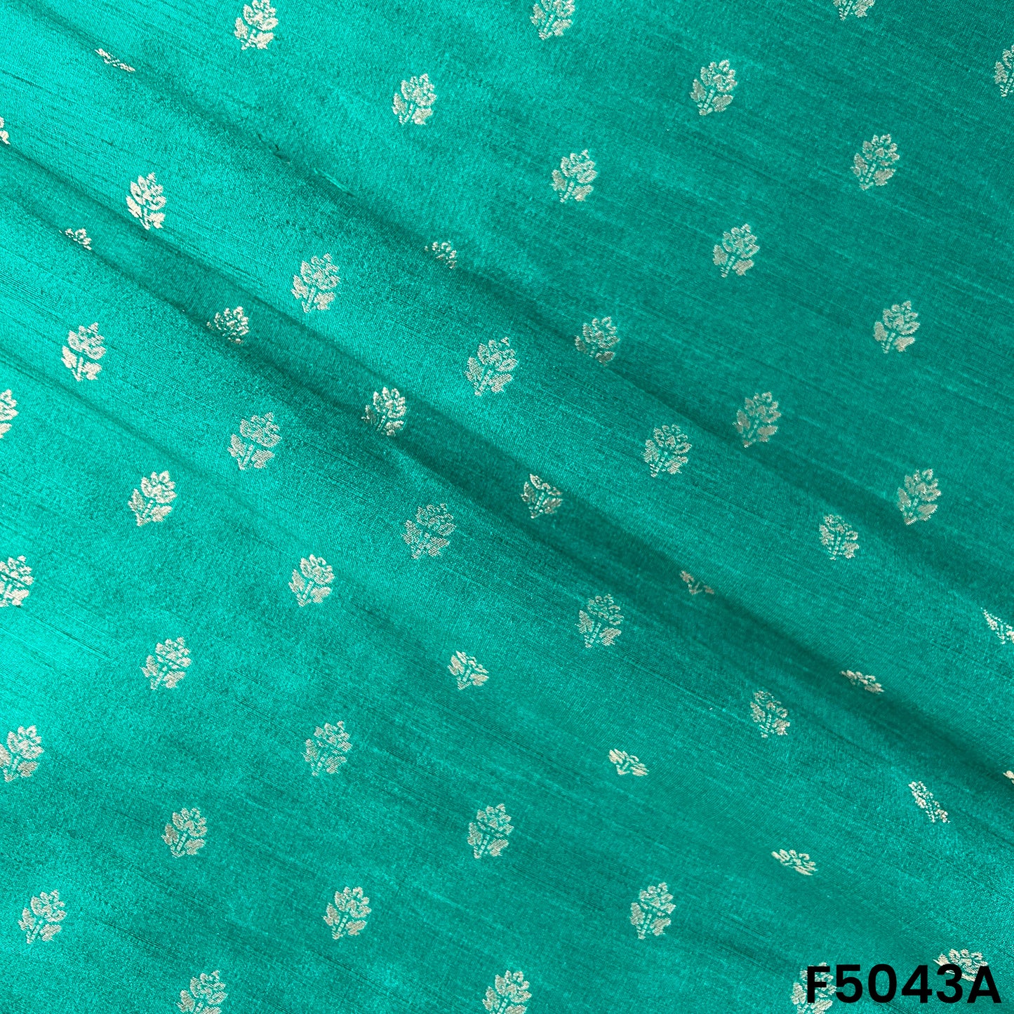 Zari Buti Work Raw Silk Fabric-F5043
