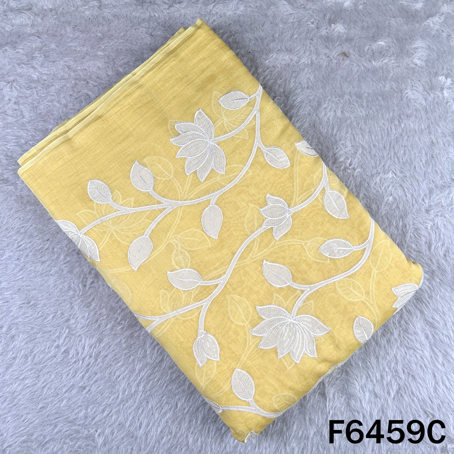 Thread Sequins Work Pure Mul Chanderi Fabric - F6459