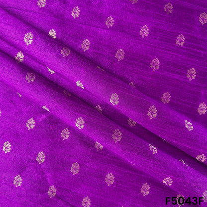 Zari Buti Work Raw Silk Fabric-F5043