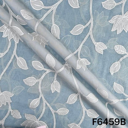 Thread Sequins Work Pure Mul Chanderi Fabric - F6459