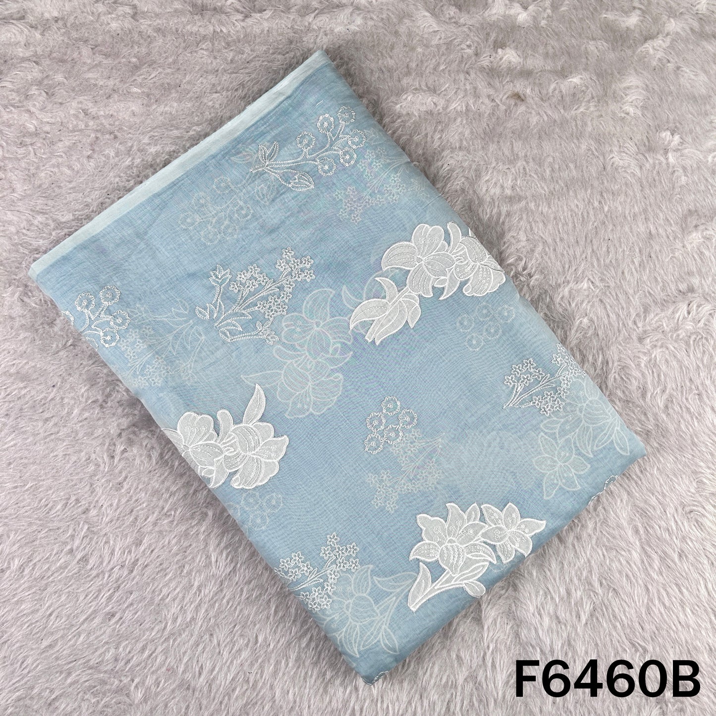 Thread Sequins Work Pure Mul Chanderi Fabric - F6460