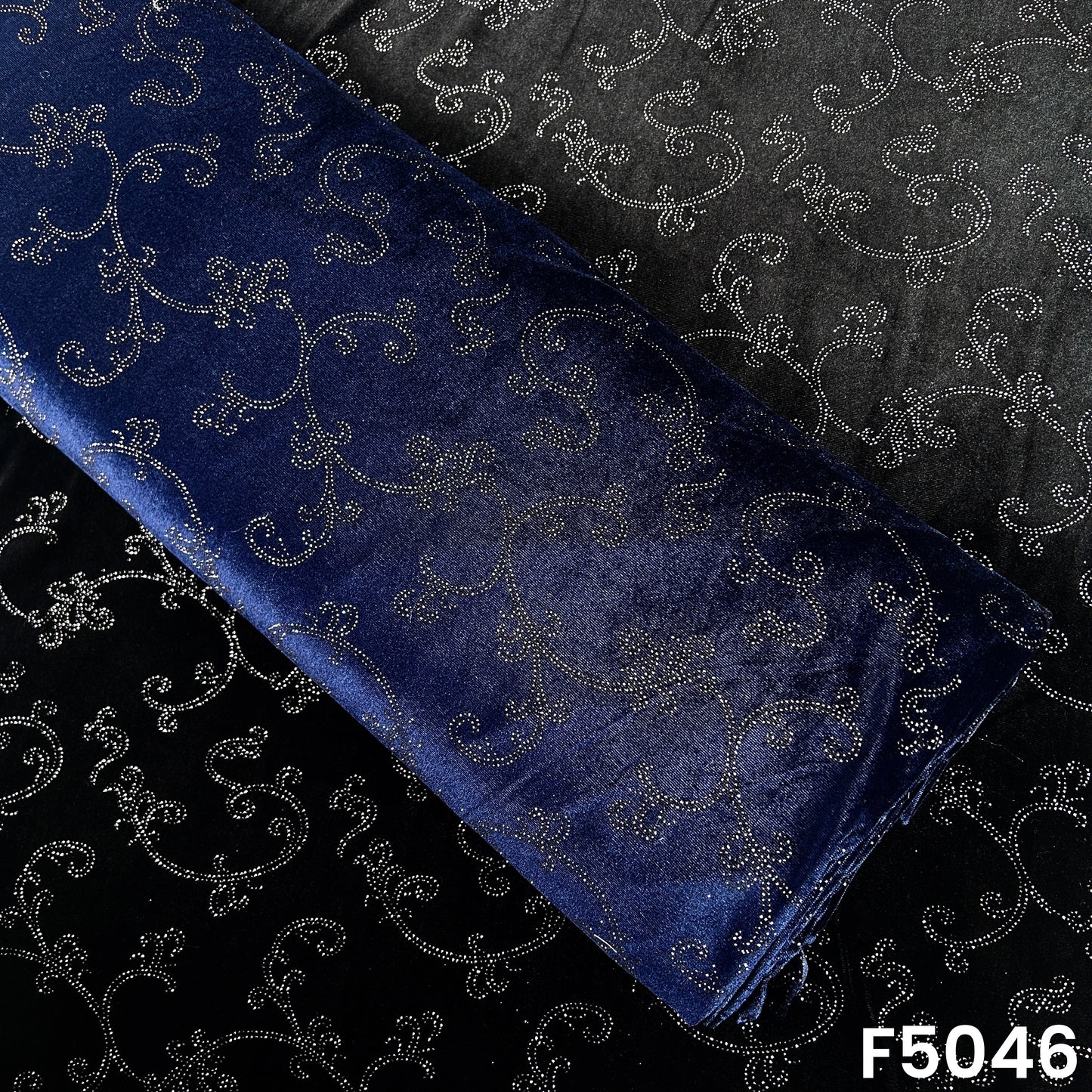 Glitter Work Velvet Fabric-F5046