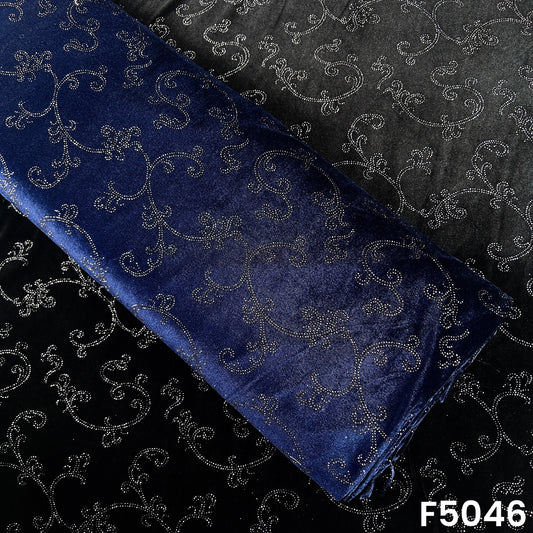 Glitter Work Velvet Fabric-F5046