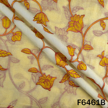 Thread Embroidered Pure Mul Chanderi Fabric - F6461