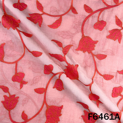 Thread Embroidered Pure Mul Chanderi Fabric - F6461