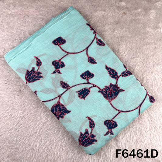 Thread Embroidered Pure Mul Chanderi Fabric - F6461