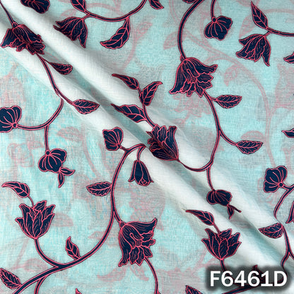 Thread Embroidered Pure Mul Chanderi Fabric - F6461