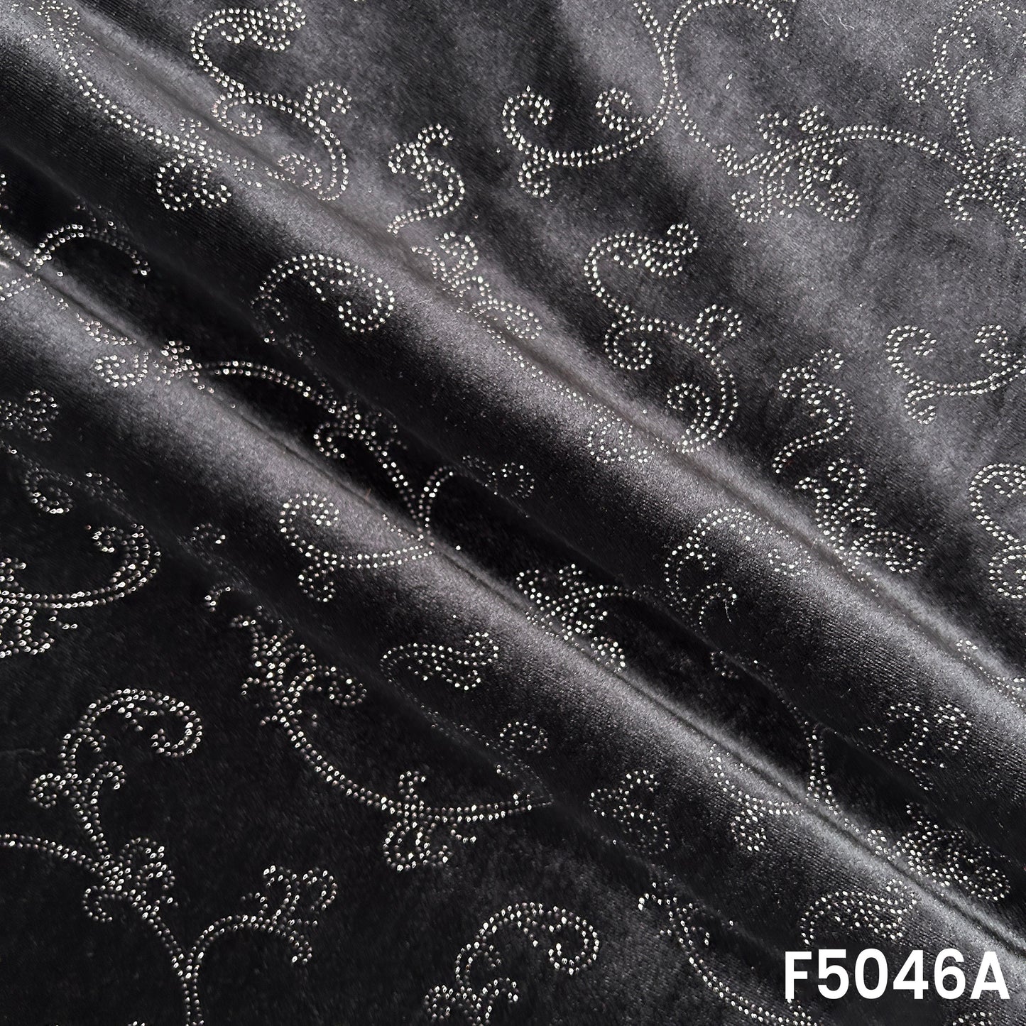 Glitter Work Velvet Fabric-F5046
