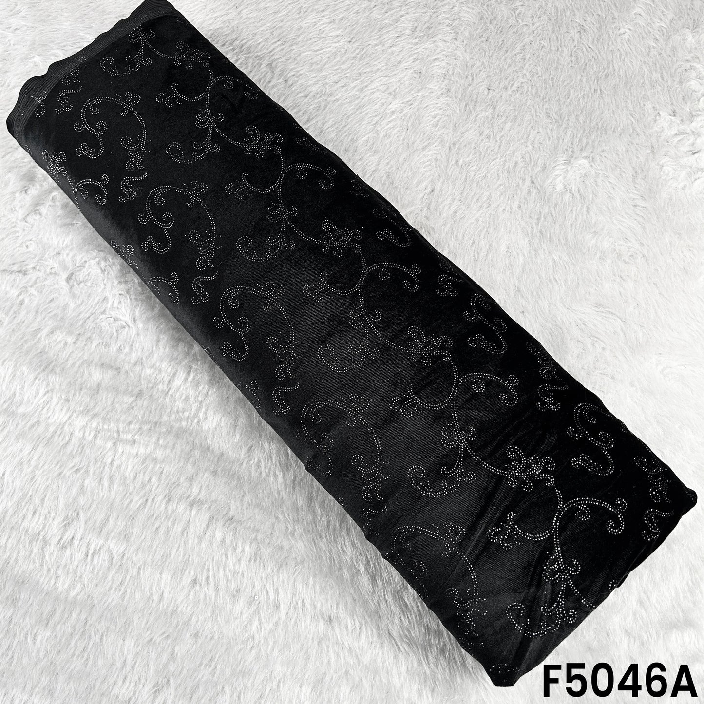 Glitter Work Velvet Fabric-F5046