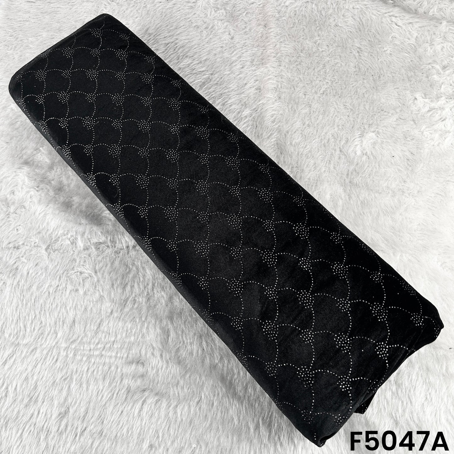 Glitter Work Velvet Fabric-F5047