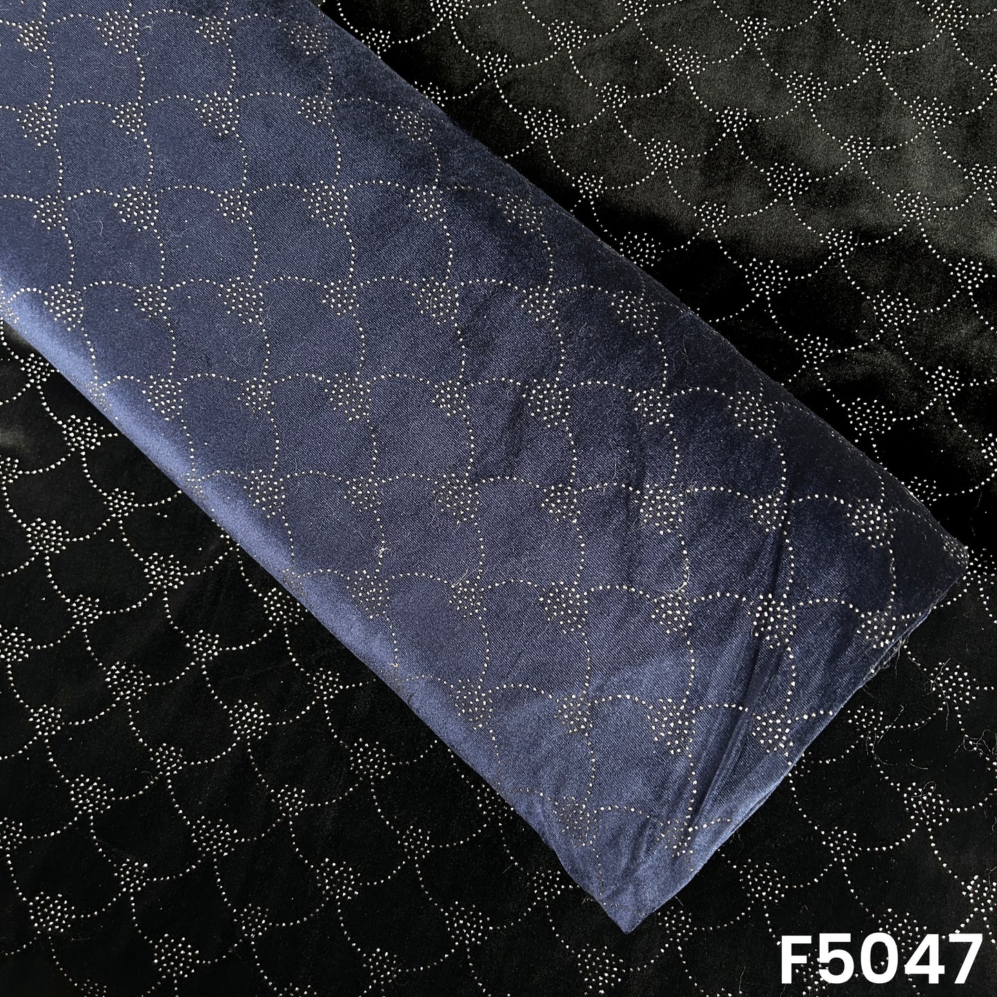 Glitter Work Velvet Fabric-F5047