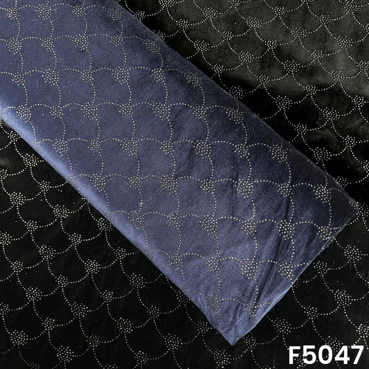 Glitter Work Velvet Fabric-F5047
