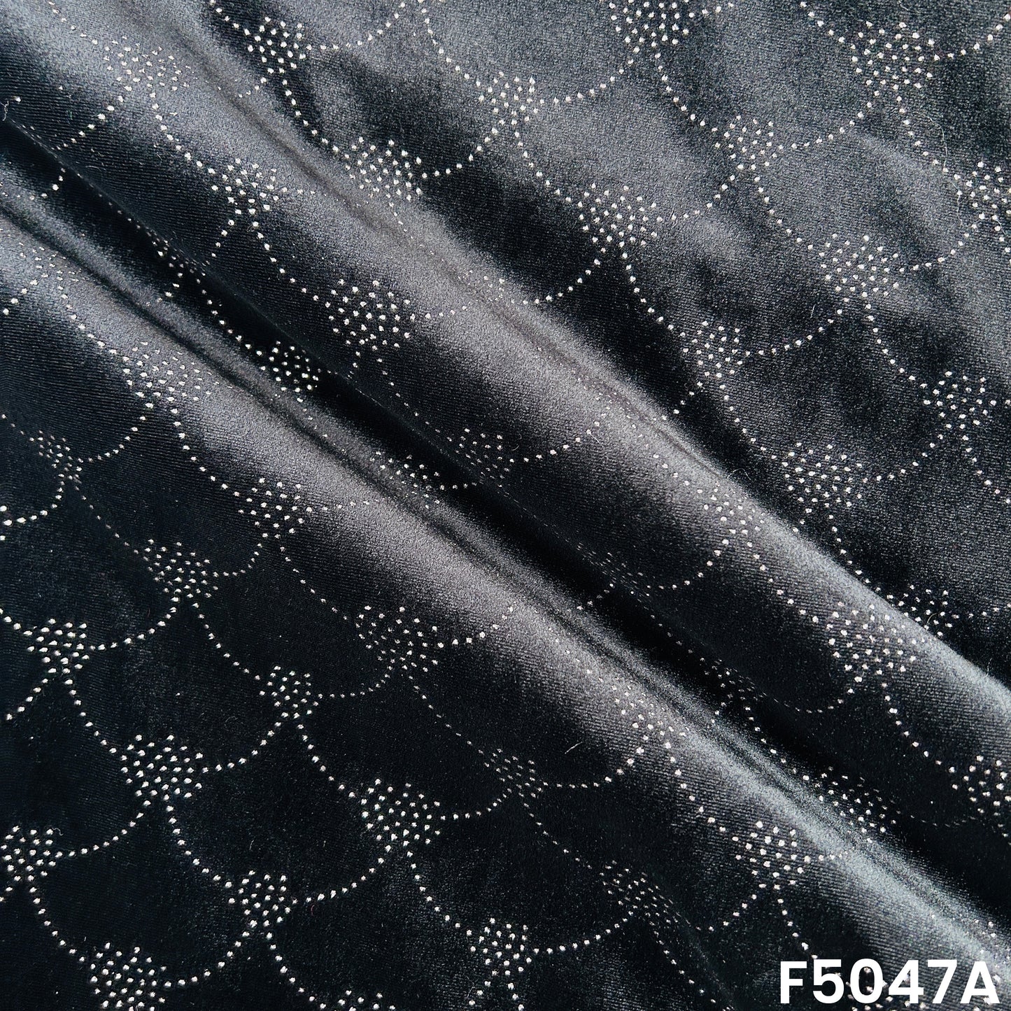 Glitter Work Velvet Fabric-F5047