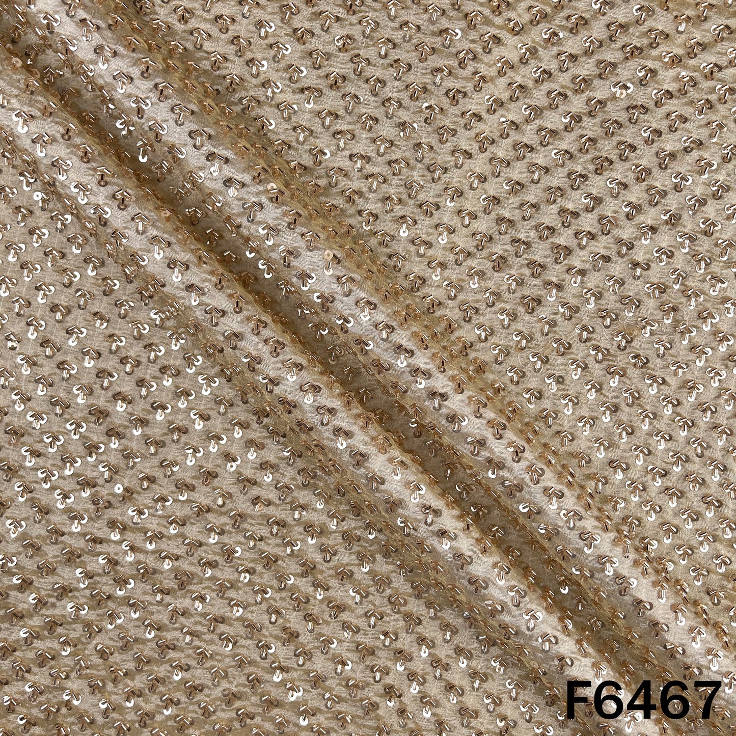 Dyeable Cut Dana Sequins Work Shimmer Tissue Fabric - F6467