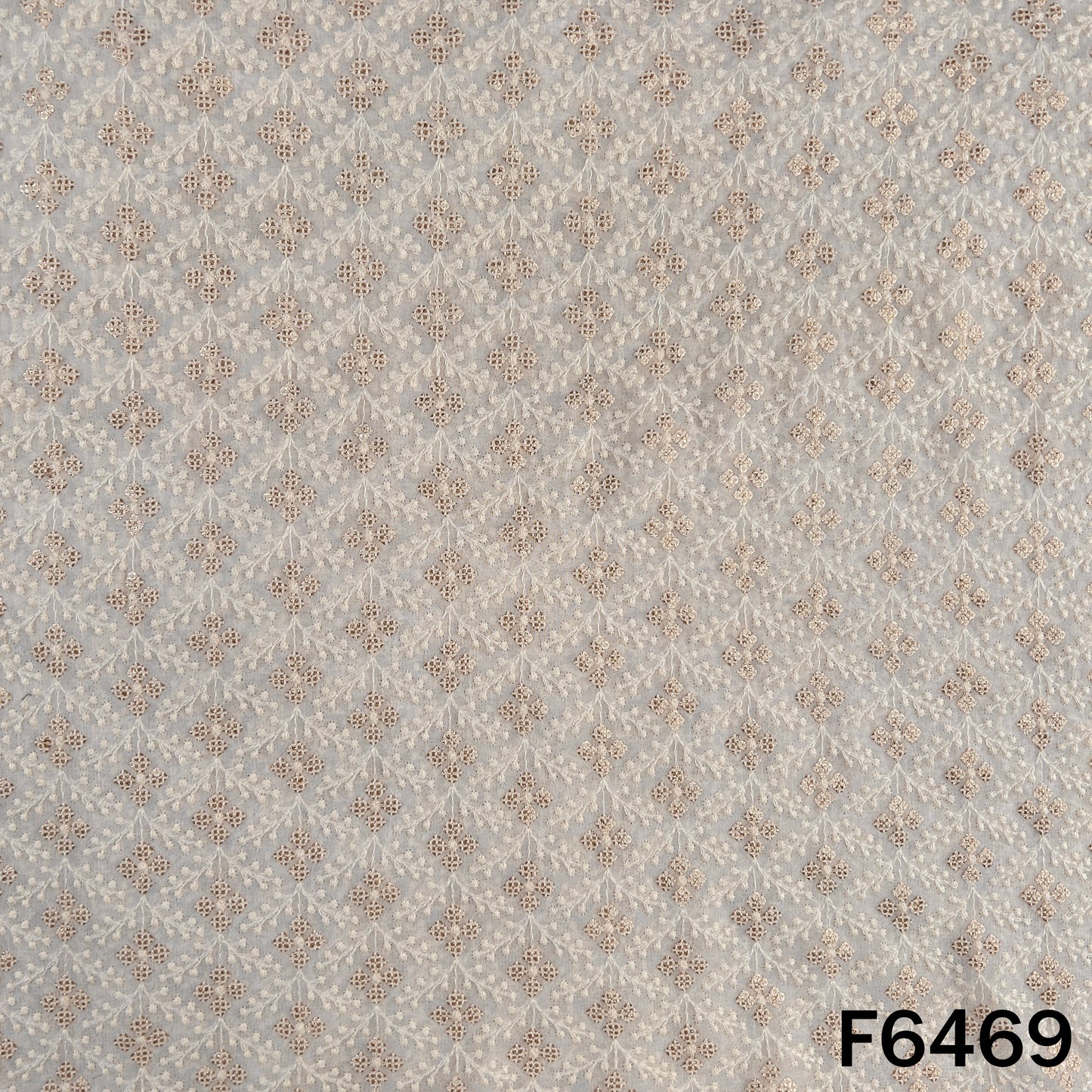 Dyeable Thread Sequins Embroidered Georgette Fabric - F6469