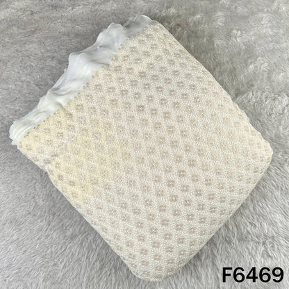 Dyeable Thread Sequins Embroidered Georgette Fabric - F6469