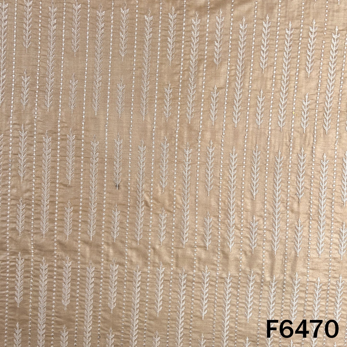 Dyeable Thread Embroidered Pure Monga Silk Fabric - F6470