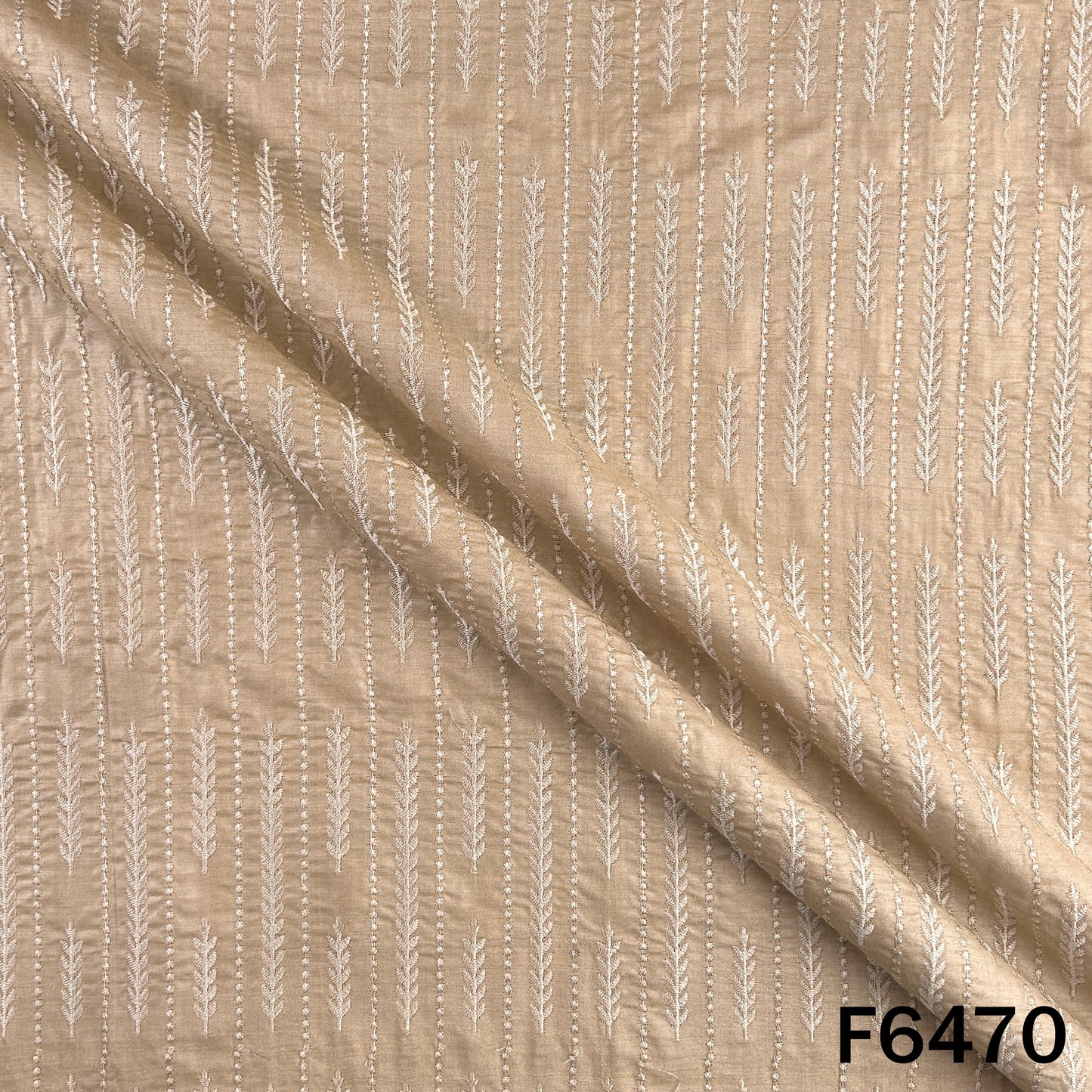 Dyeable Thread Embroidered Pure Monga Silk Fabric - F6470