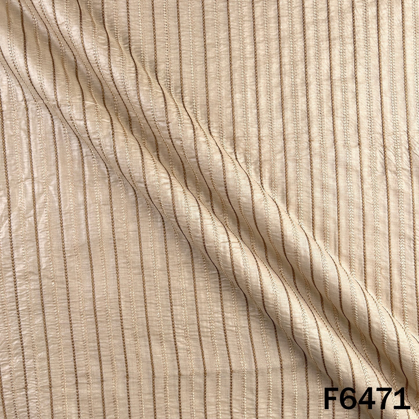 Dyeable Thread Embroidered Pure Monga Silk Fabric - F6471