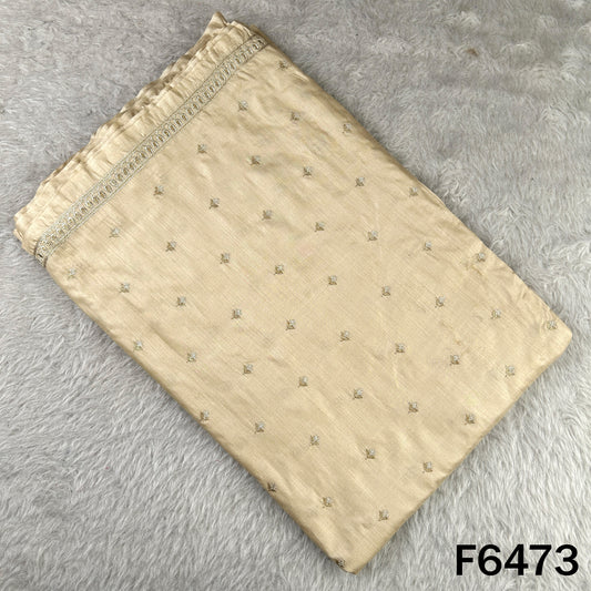 Dyeable Zari Work Pure Monga Silk Fabric - F6473