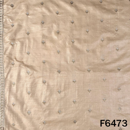 Dyeable Zari Work Pure Monga Silk Fabric - F6473