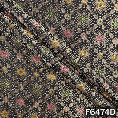 Zari Work Bandhani Print Dola Silk Fabric - F6474