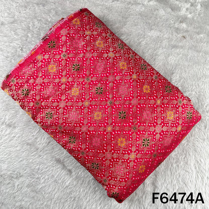 Zari Work Bandhani Print Dola Silk Fabric - F6474