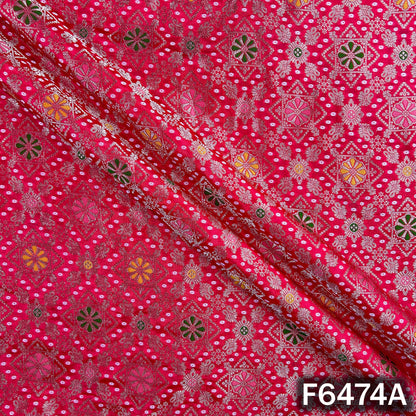 Zari Work Bandhani Print Dola Silk Fabric - F6474