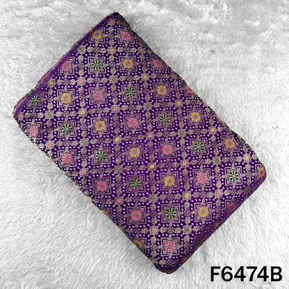 Zari Work Bandhani Print Dola Silk Fabric - F6474