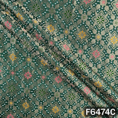 Zari Work Bandhani Print Dola Silk Fabric - F6474