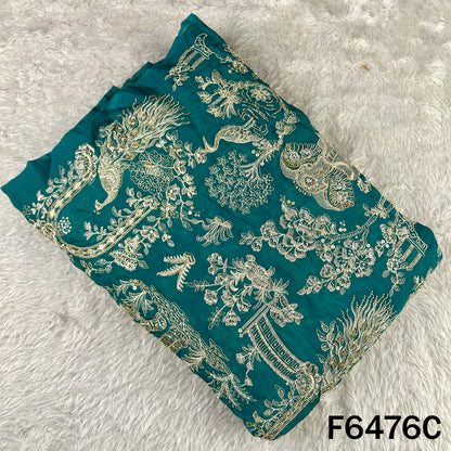 Cut Dana Zari Sequins Embroidered Organza Fabric - F6476
