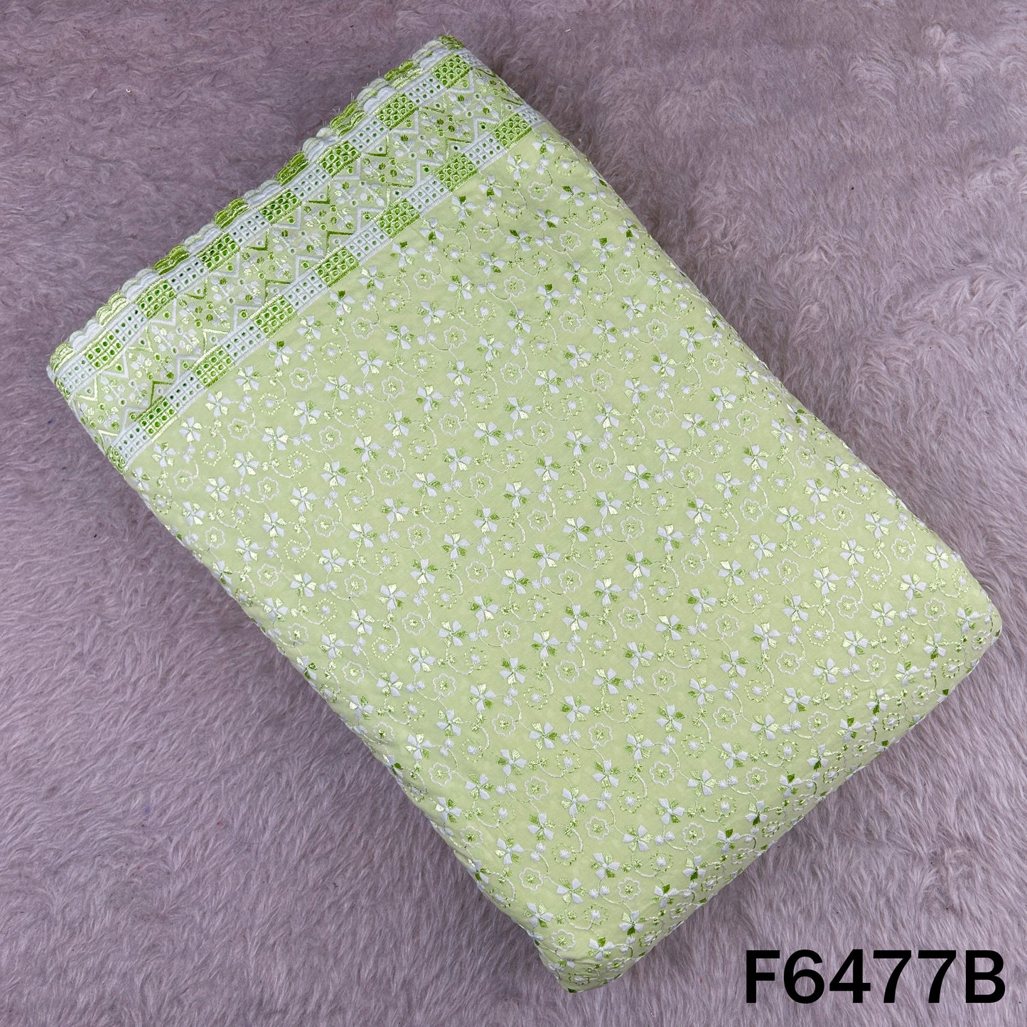 Thread Embroidered Cotton Fabric - F6477