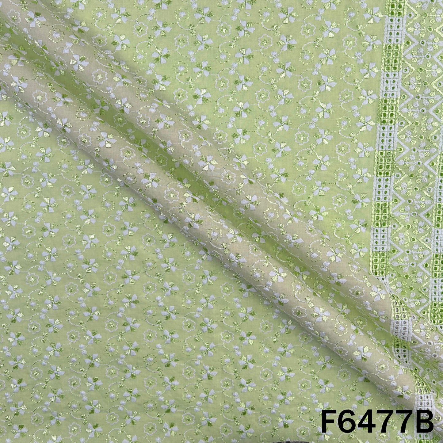 Thread Embroidered Cotton Fabric - F6477