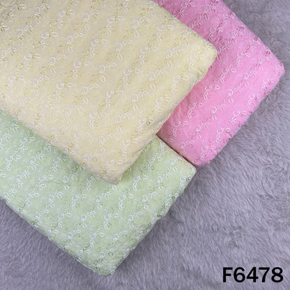 Thread Embroidered Cotton Fabric - F6478