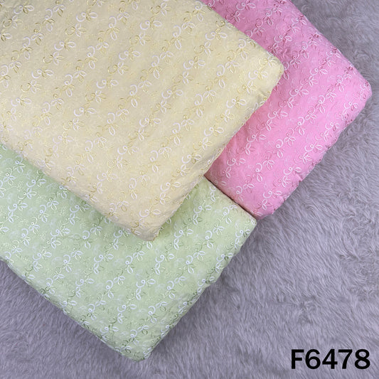 Thread Embroidered Cotton Fabric - F6478