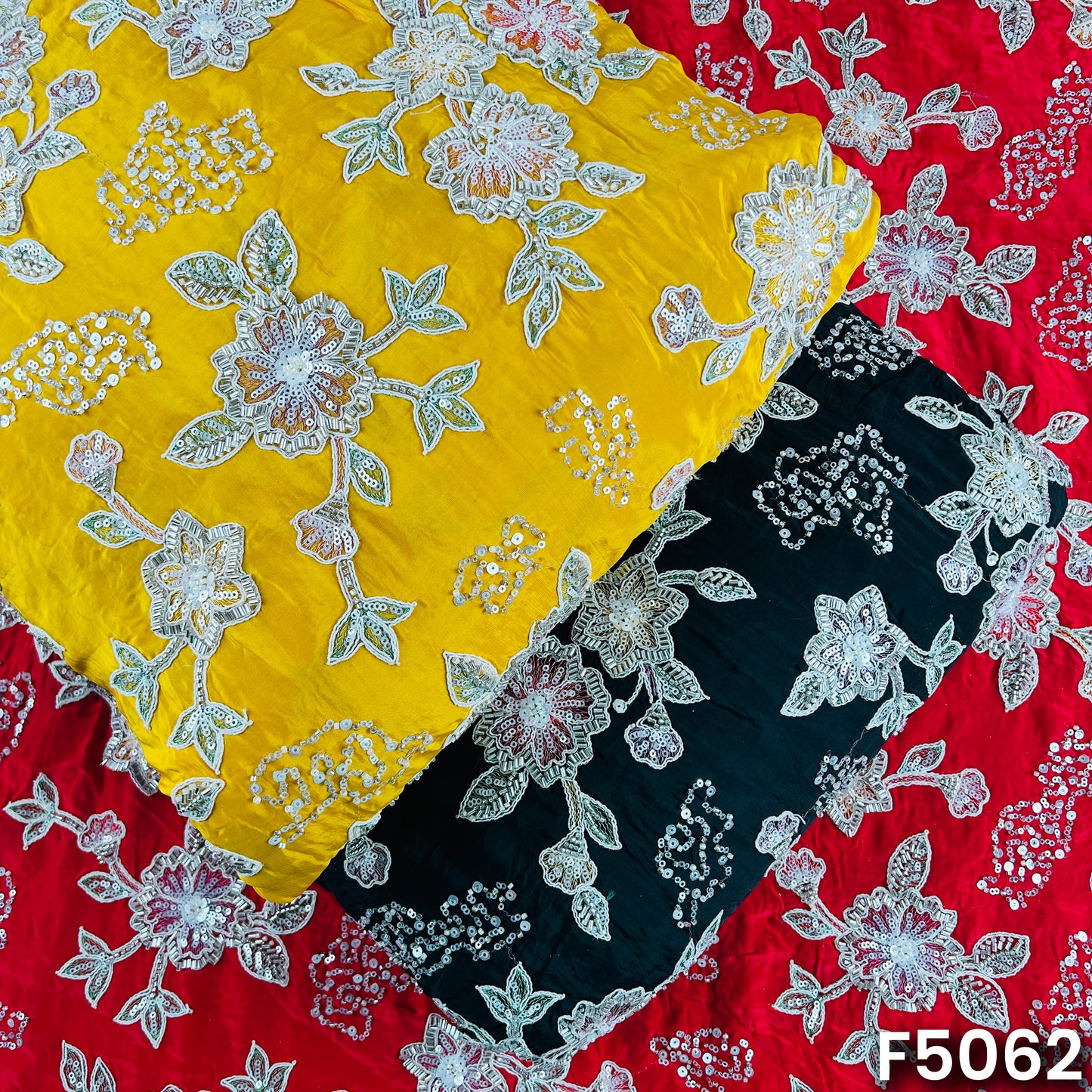 Cut Dana Thread Sequins Crepe Fabric-F5062