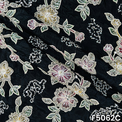 Cut Dana Thread Sequins Crepe Fabric-F5062