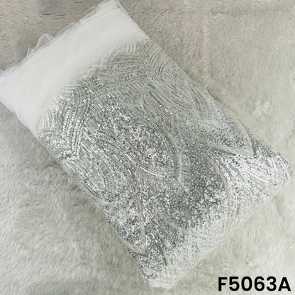 Cut Dana Sequins Embroidered Net Fabric-F5063